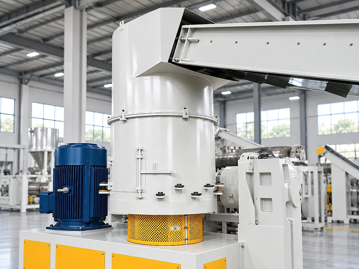Compacting Force Feeder for a plastic pelletizing line