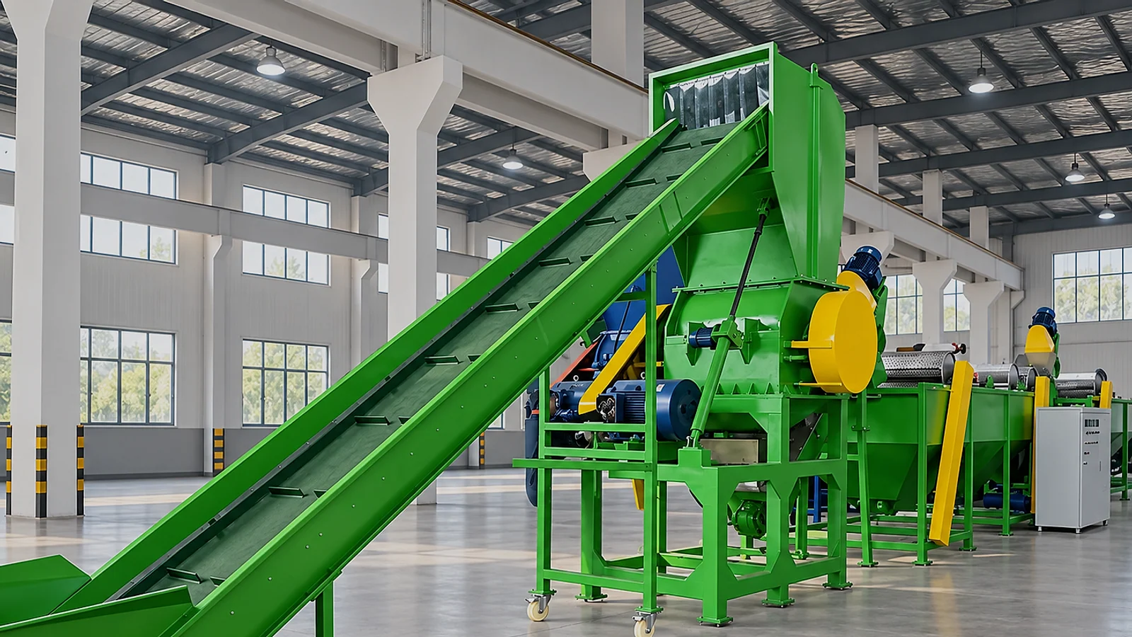 Kailong PP HDPE rigid plastic recycling washing line in operation