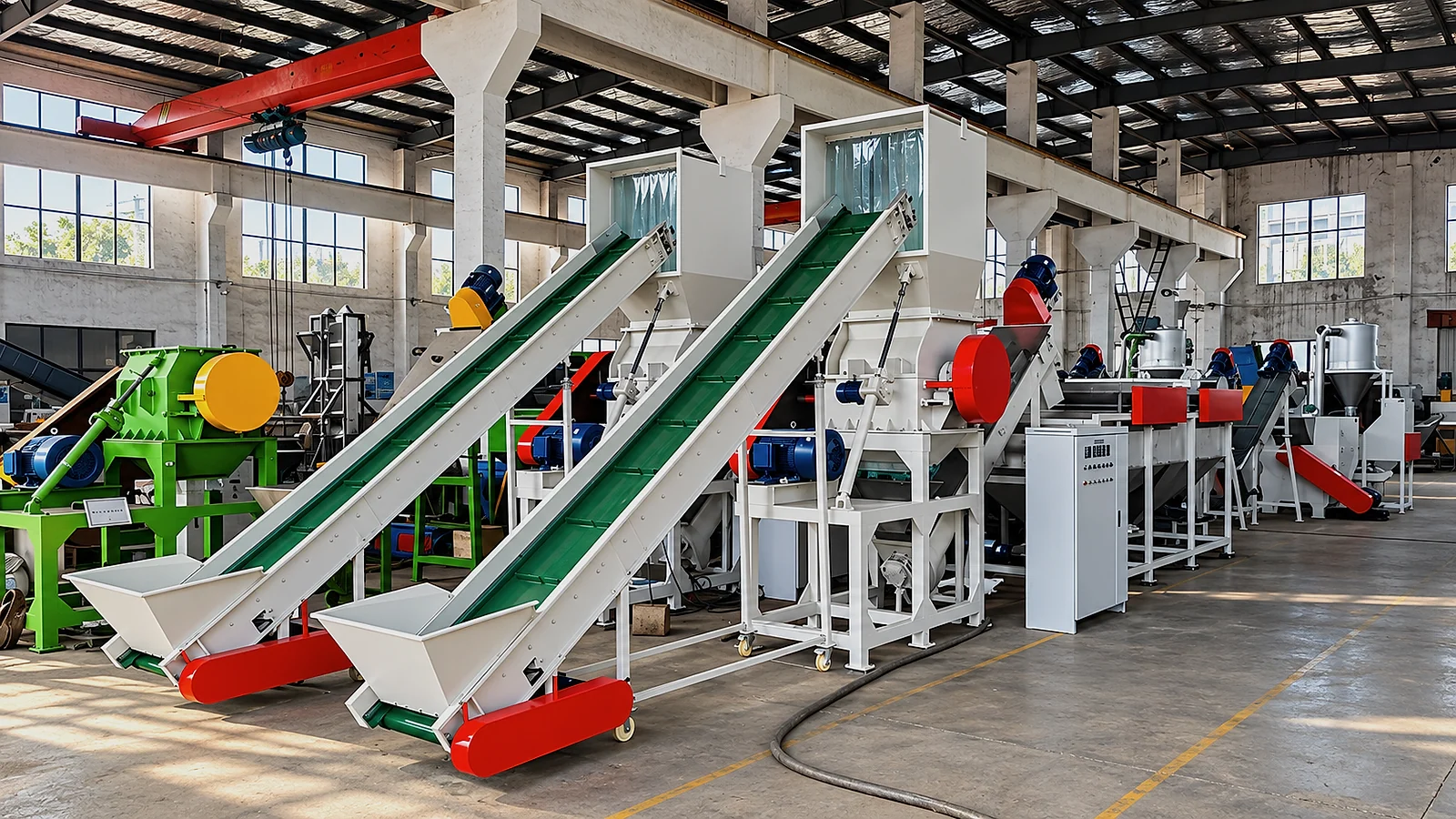 Kailong PP PE film washing recycling line inside the factory